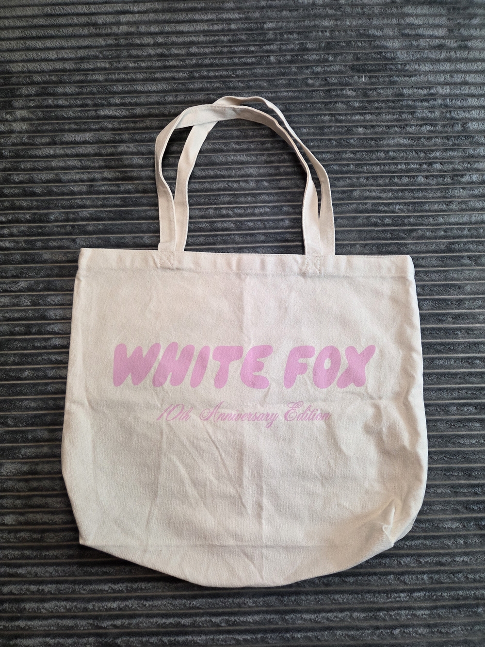 White Fox Boutique Pink Logo Canvas Tote